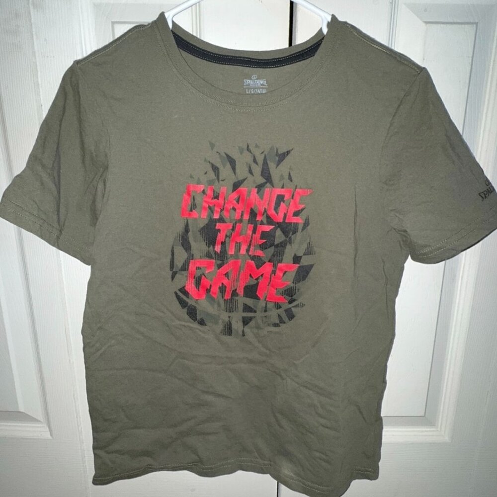 Spalding Boys YLG Hunter Green T Shirt